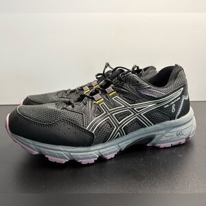 Asics Gel Venture 8 Trail Running Shoes Women’s Size 8 Wide Black Gray Purple